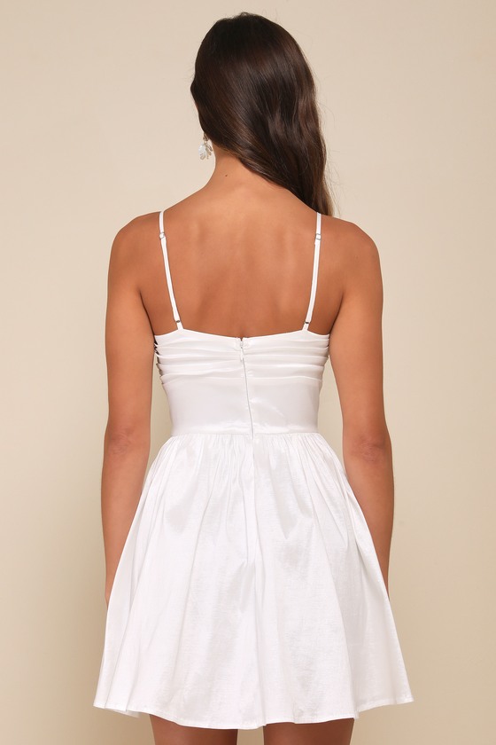Majorly Adored White Oversized Bow Sleeveless Mini Dress 1