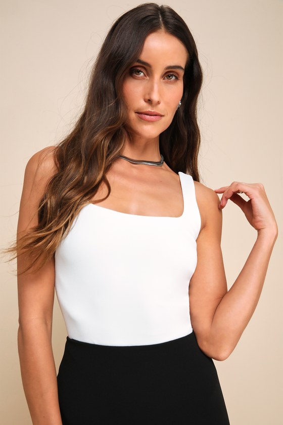 Modern Woman White Backless Sleeveless Bodysuit 3