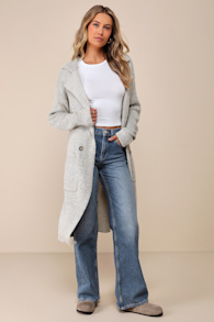 Cuddle Club Beige Marled Long Sleeve Coatigan
