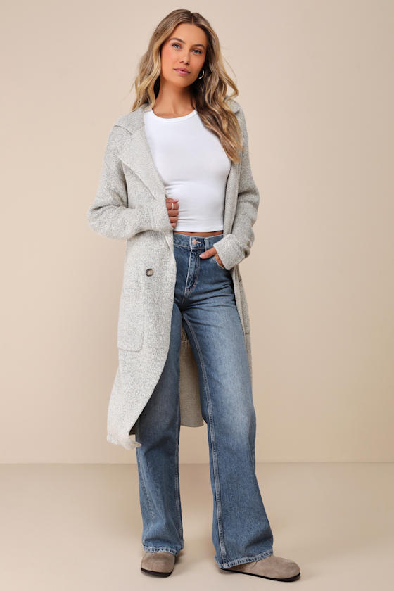 Cuddle Club Beige Long Sleeve Sweater Coat 8