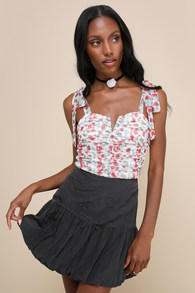 Aesthetic Mentality Black Bubble Hem Mini Skirt 1