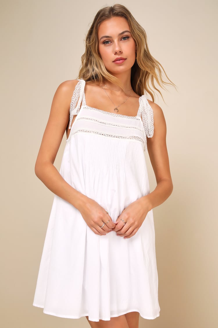 chinese dress ladies DENIM & LACE SHIFT DRESS main image 1