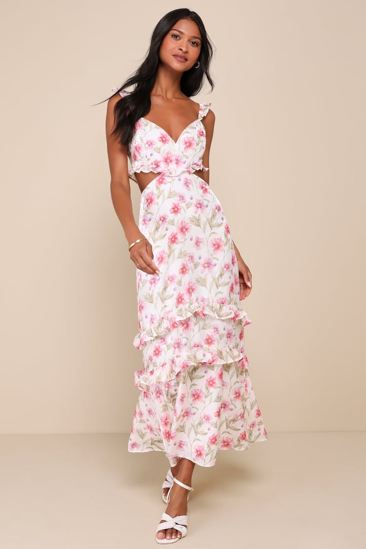 fitted lace wedding dress Amazon.com: ABYOVRT Women Floral Maxi Dress Tie Front Cut Out Backless Boho  Spaghetti Strap Summer Beach Sundress (Blue,S) : Clothing, Shoes & Jewelry main image 1