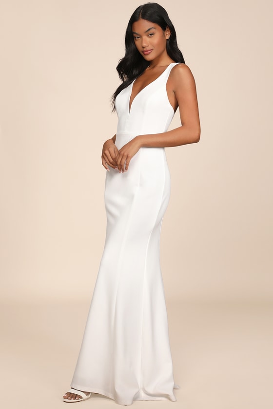 Forever Crush White Mermaid Maxi Dress 8