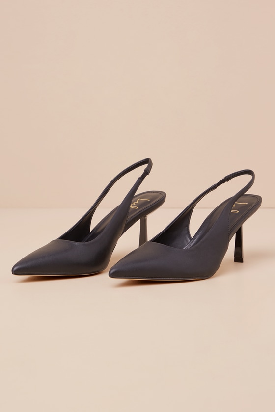 Lulus Cambrea Black Pointed-toe Slingback Pumps In Black