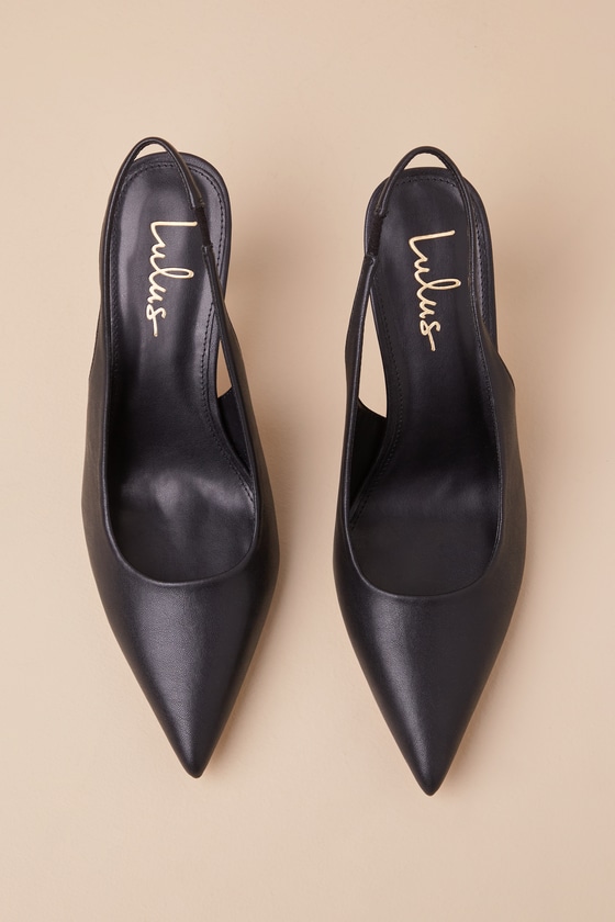 Lulus Cambrea Black Pointed-toe Slingback Pumps In Black