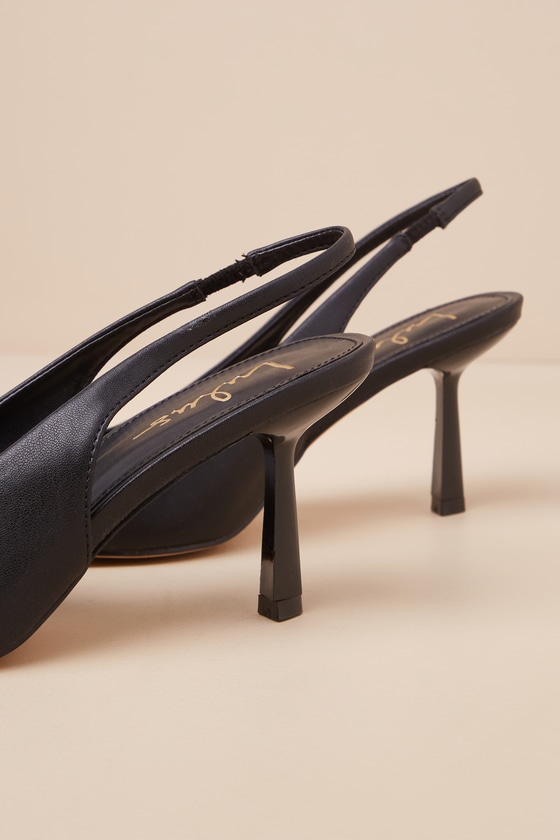 Lulus Cambrea Black Pointed-toe Slingback Pumps In Black