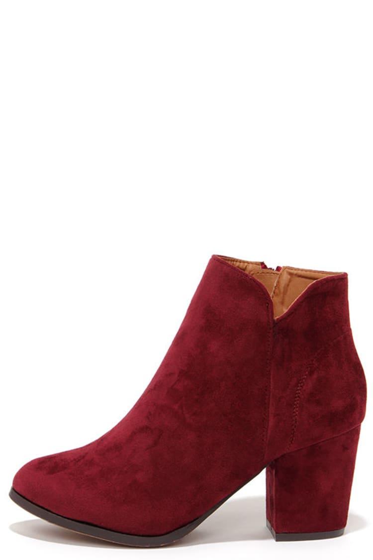 wine red ankle boots