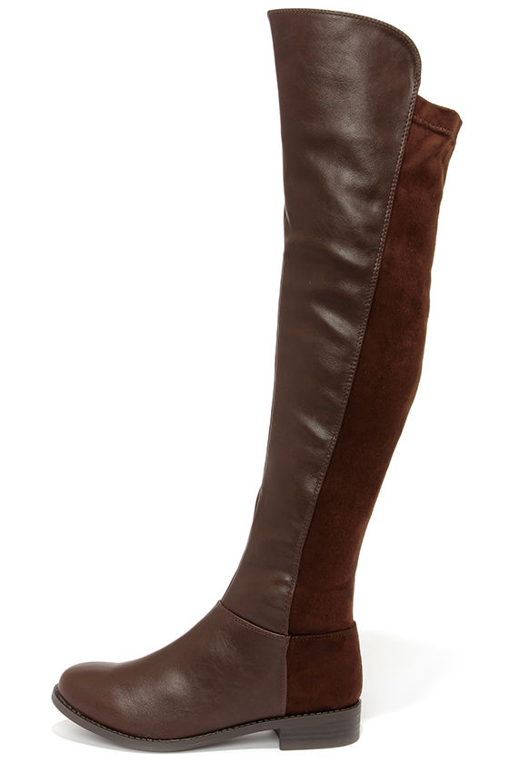 Cute Brown Boots Over the Knee Boots OTK 43.00 Lulus