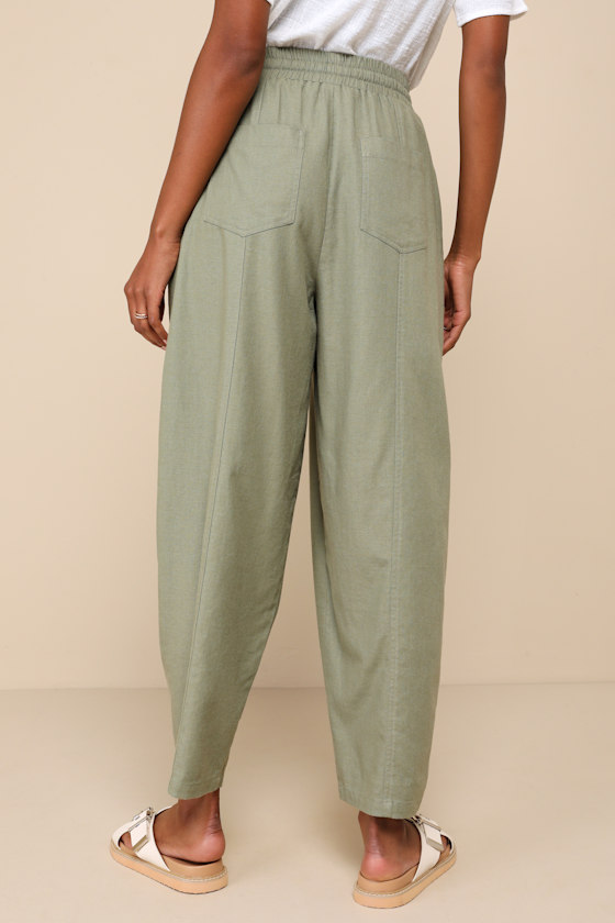 売れ筋商品|||オルセン カットソー トップス レディース Women's Camp Shirt Drawstring Waist Olive Cotton Poplin Cinched Waist Shoulder Pad Shirt | boohoo