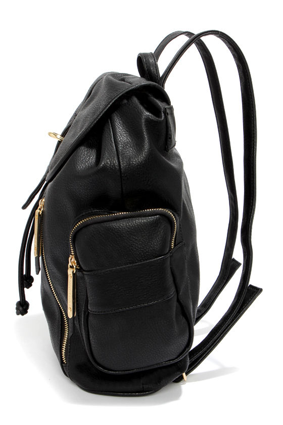 black leather steve madden backpack