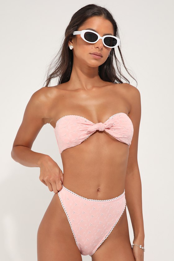 Light pink bandeau bikini shop