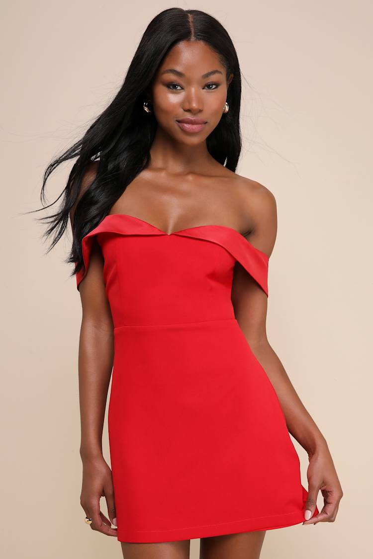 strapless open back dress Cross-Halter Sexy Red Mini Dress: Cutouts Trendy Ruching Red / S main image 0