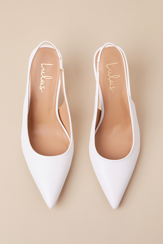 Lulus Cambrea White Pointed-toe Slingback Pumps In White