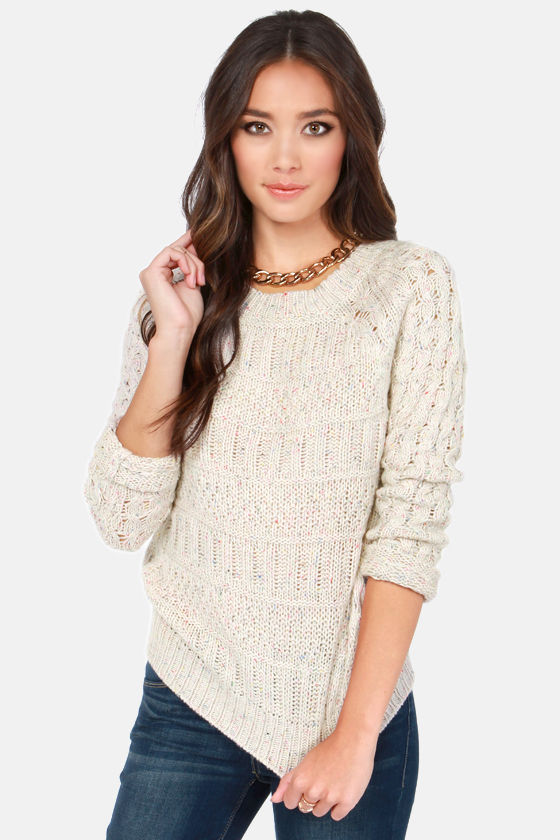 Cute Beige Sweater - Knit Sweater - Cable Knit Sweater - $69.00 - Lulus