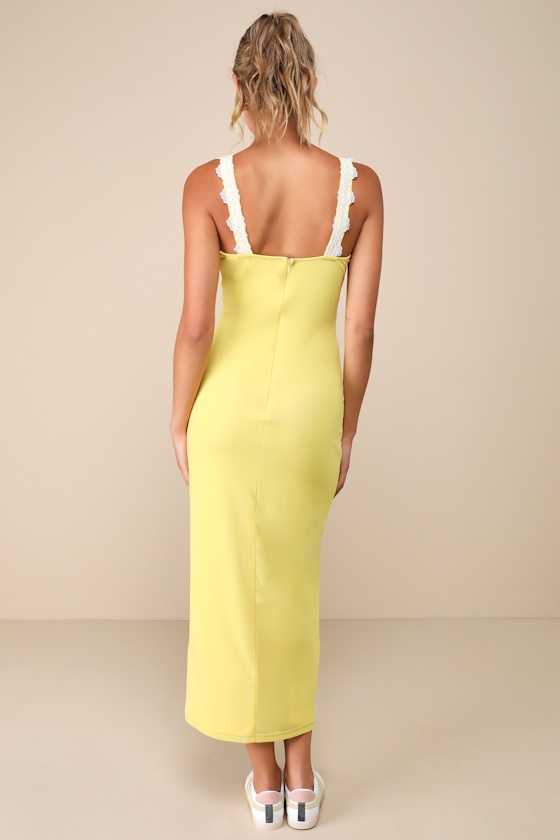 Luisa Yellow Embroidered Mesh Dress main image 1