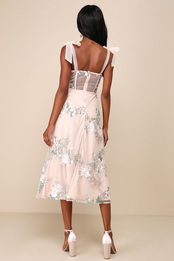[Margesherwood ] / ☆ LACE MIDI SLIP DRESS / light beige Buckle Maxi Dress – Vintage Lily Boutique