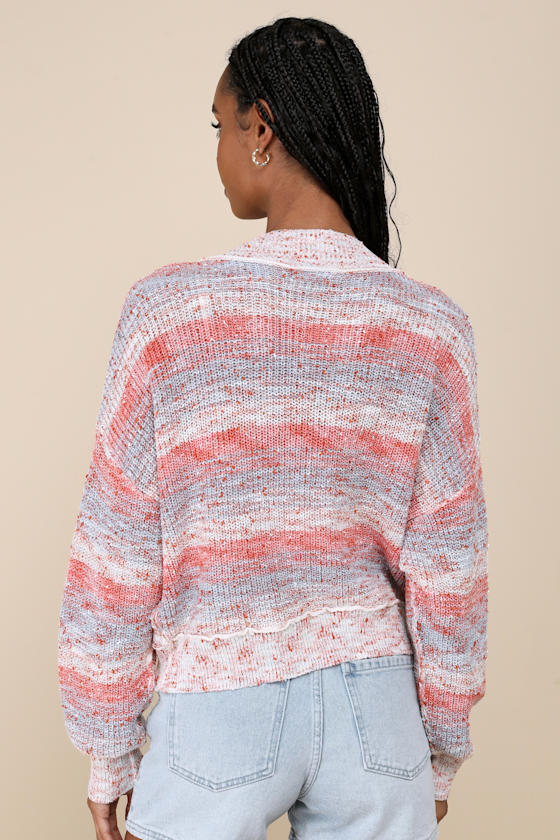 Ivory Multi Sweater - Cardigan Sweater - Exposed Seam Cardigan - Lulus