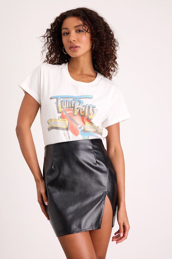 Walking the Walk Black Vegan Leather Mini Skirt 2