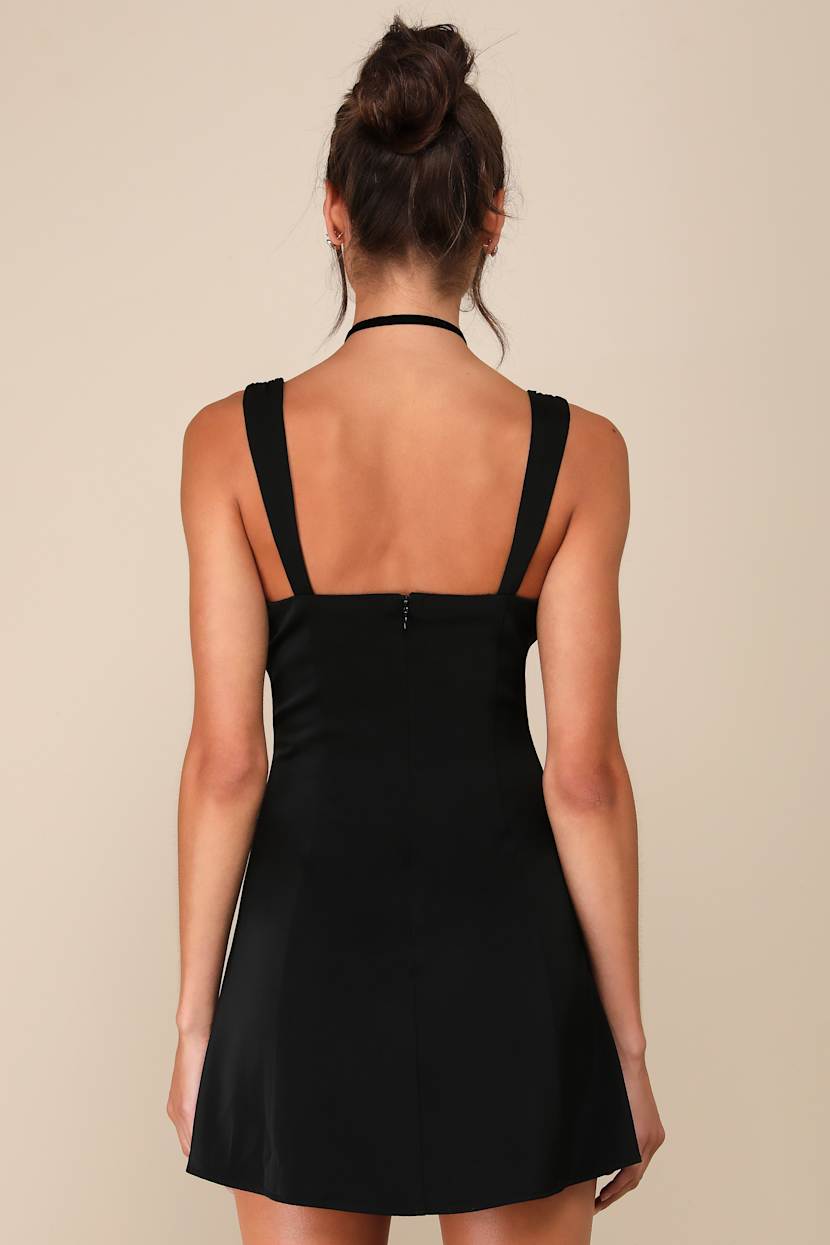 chinese dress ladies Jennifer Black Mini Party Dress - US 10