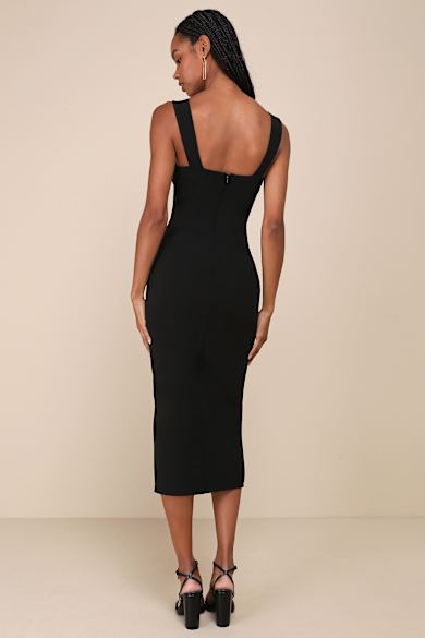 back to bauhaus dress black Chorus Drape Back Dress main image 1