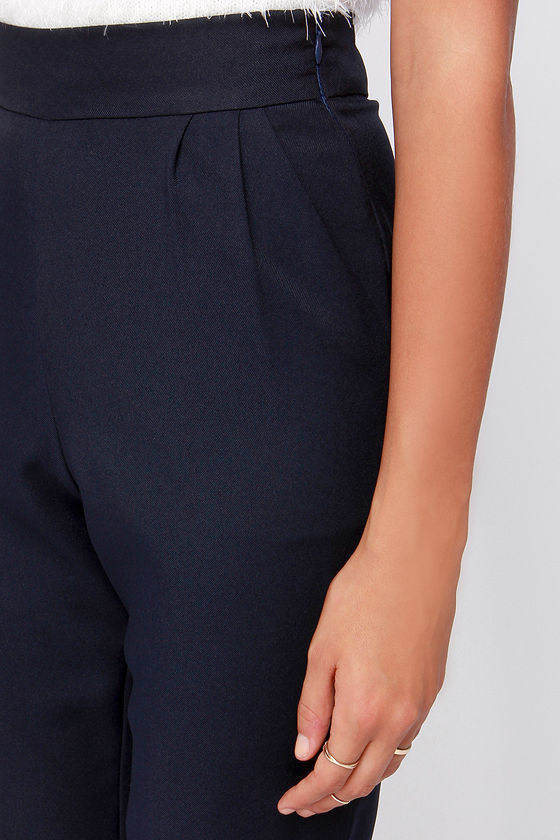 high waisted navy work pants