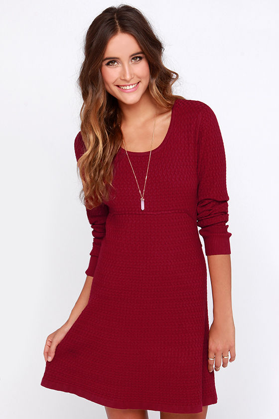 macy's red sweater dress