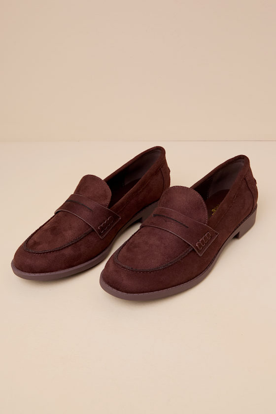 Lulus Julius Brown Suede Loafer Flats In Brown
