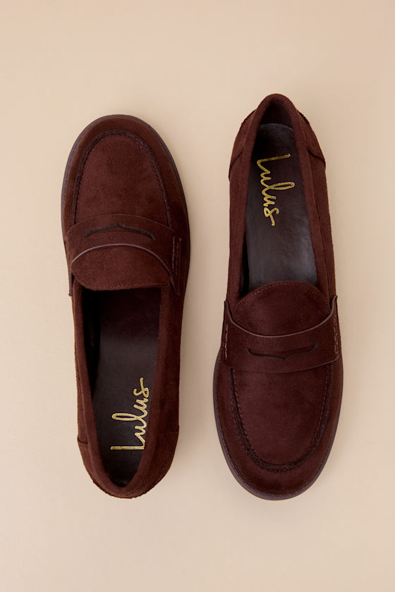 Lulus Julius Brown Suede Loafer Flats In Brown