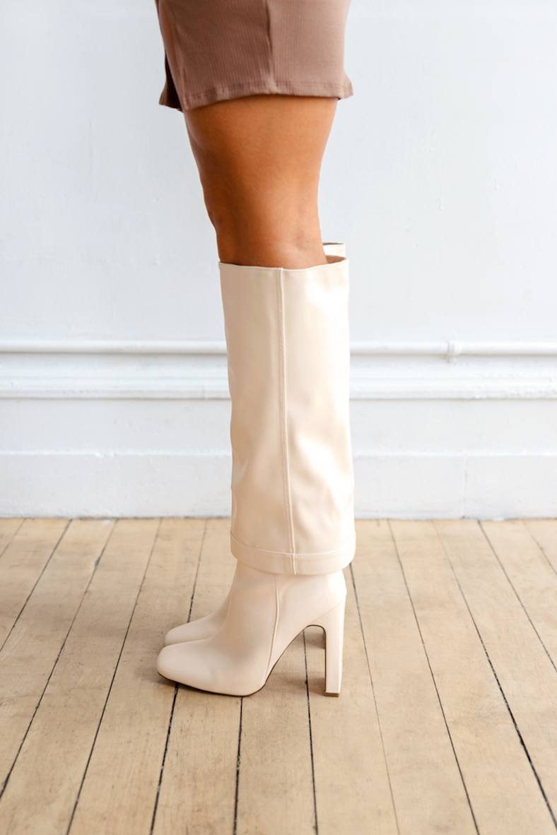 Lorlia Almond Square Toe Knee High Boots
