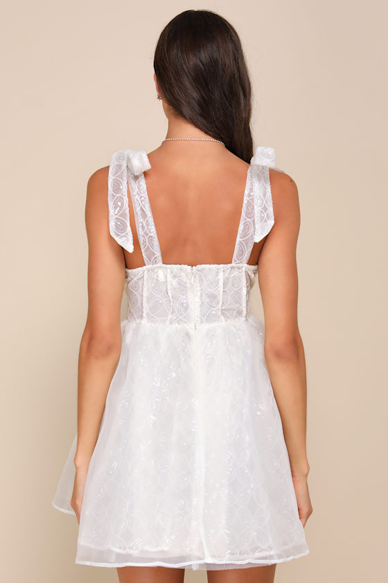 Gelati Embellished Tie Strap Midi Dress Cream