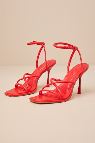 Womens Sandals Coral Sandal Heels D'Amelio Dalilah Coral Red