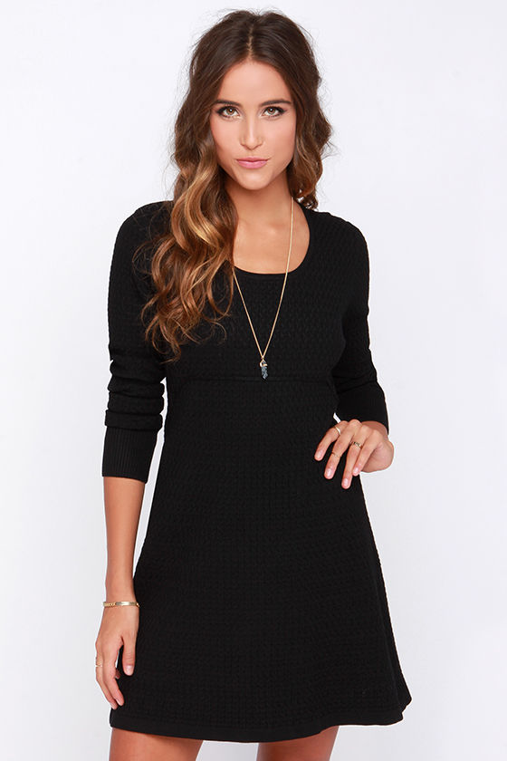 Black Dress - Sweater Dress - Long Sleeve Dress - $77.00 - Lulus