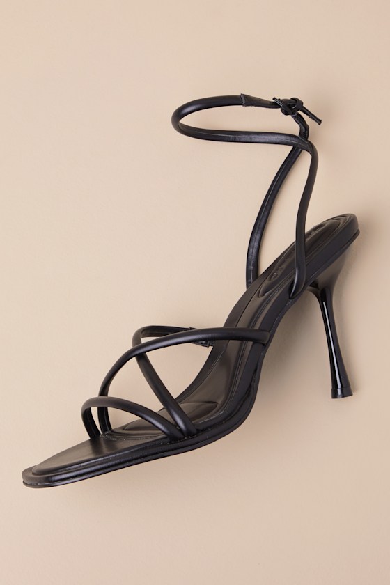 D'amelio Footwear Dalilah Black Ankle Strap High Heel Sandals In Black