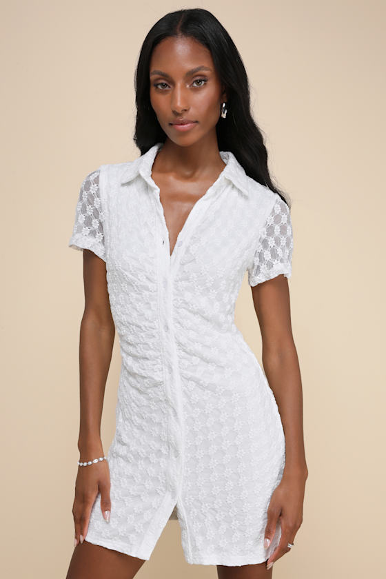 White floral mesh dress new arrivals
