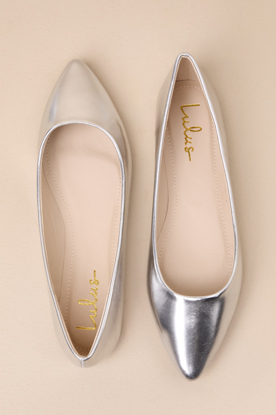 Holly Silver Metallic Flats 2