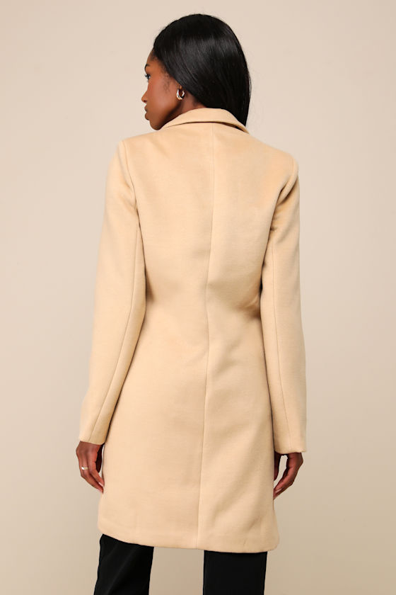 Double breasted tan coat outlet
