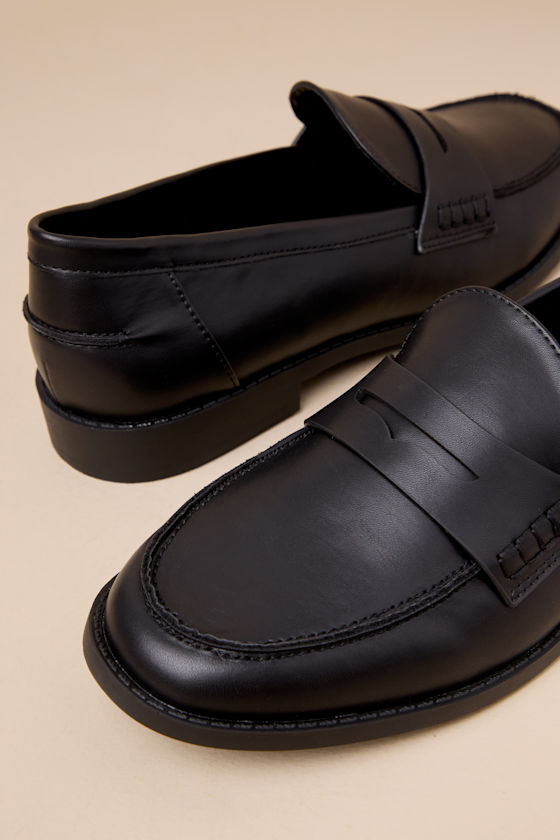 Lulus Julius Black Loafer Flats In Black