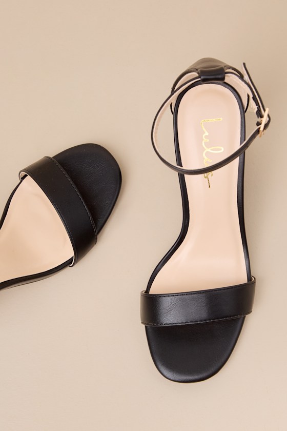 Ankle Strap Sandals - Black Block Heels - Black Heeled Sandals - Image 4