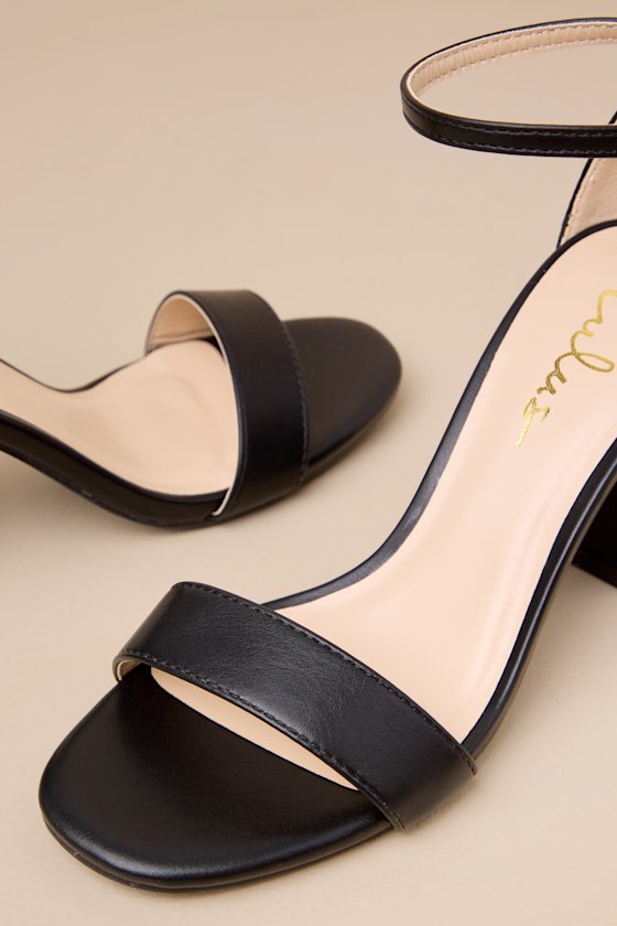 Ankle Strap Sandals - Black Block Heels - Black Heeled Sandals - Image 5