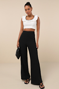 Noteworthy Black Wide-Leg Pants 9