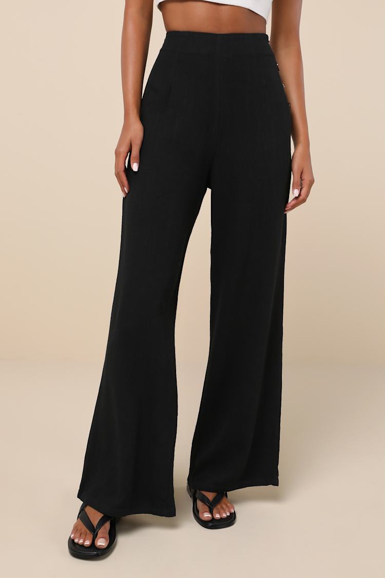 Noteworthy Black Wide-Leg Pants