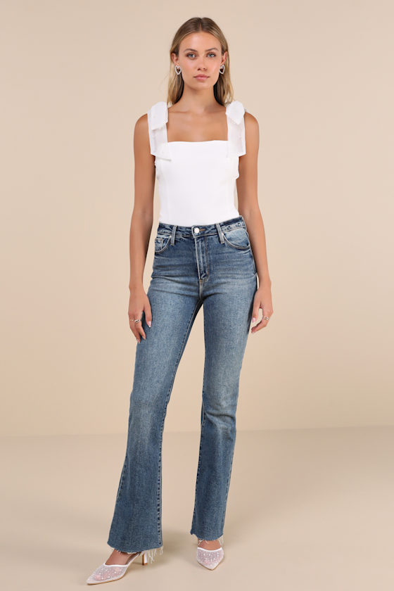 LULUS BEAMING PERFECTION WHITE PEARL ORGANZA TIE-STRAP BODYSUIT
