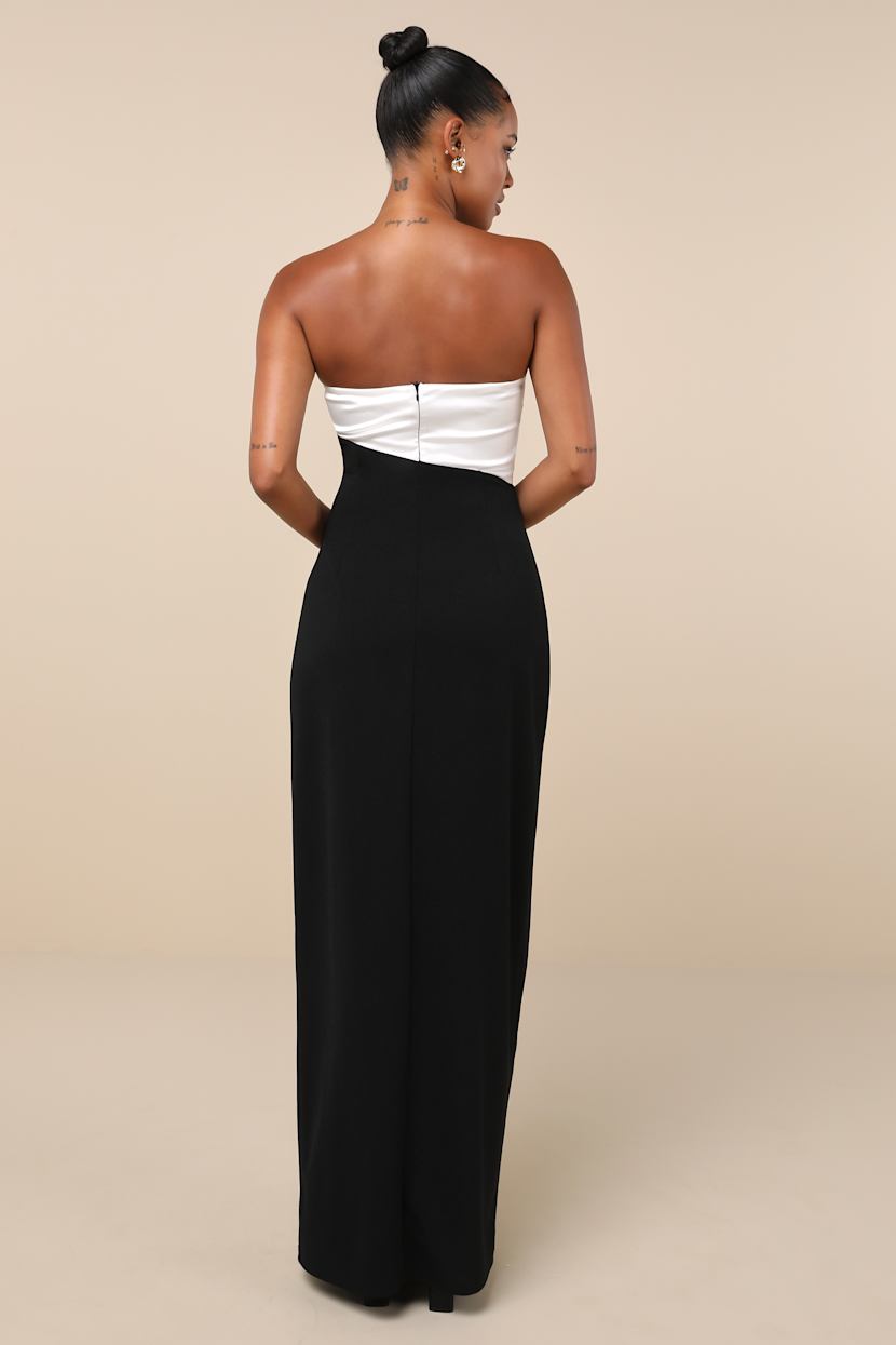 lulus own the night strapless maxi dress Black A-Line | Womens | XXL (Available in M, L, XL) | 100% Polyester | Size medium measures 55.25 from top to bottom Red Dress Lulus Own The