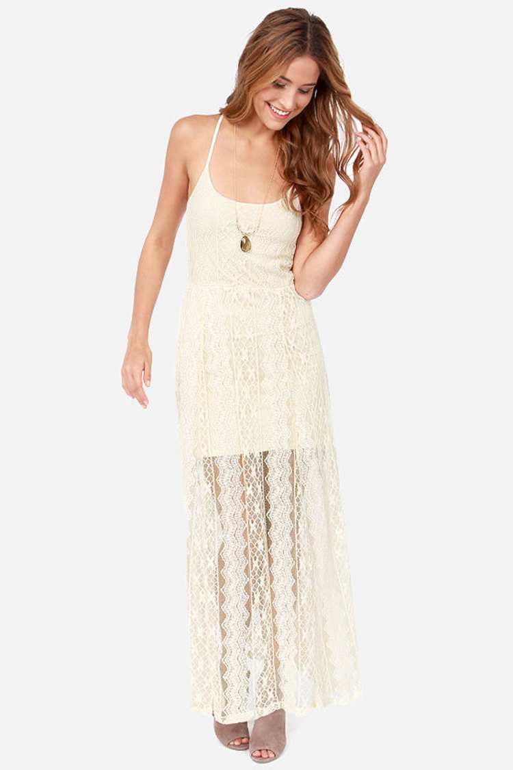 chinese dress ladies Prairie Maxi Dress Cream Cotton With Full Lace Panels – Rama Boho Fashion