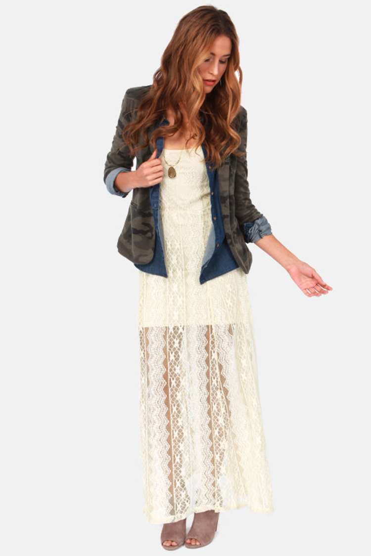 Billabong Cleverness Dress - Lace Dress - Maxi Dress - Cream Dress - $79.50  - Lulus