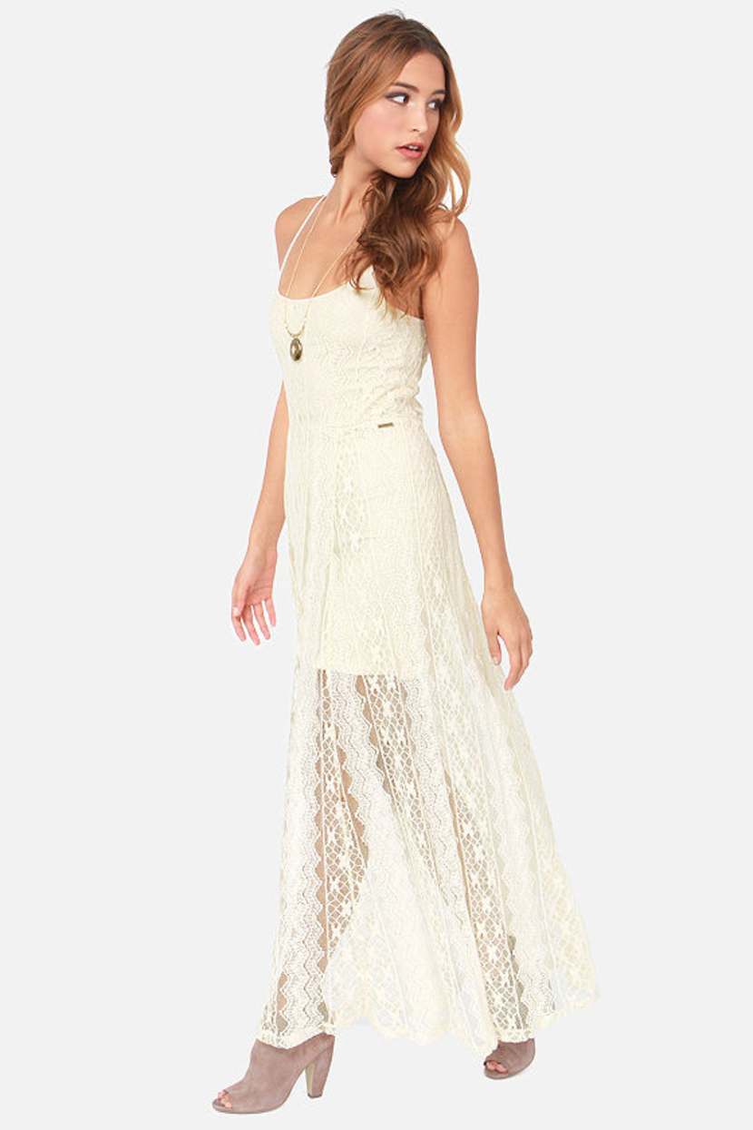 Billabong Cleverness Dress - Lace Dress - Maxi Dress - Cream Dress - $79.50  - Lulus