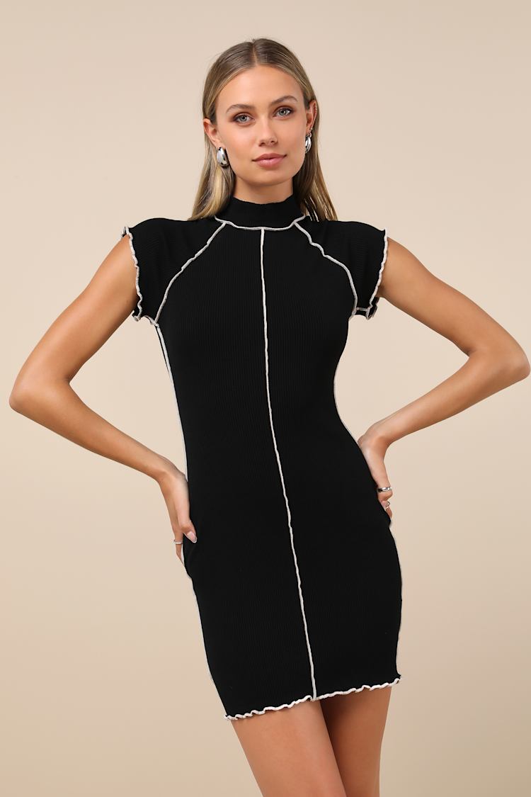 blue dress for baby girl AGNES Black Bodycon Stretch Dress by RUDSAK main image 1