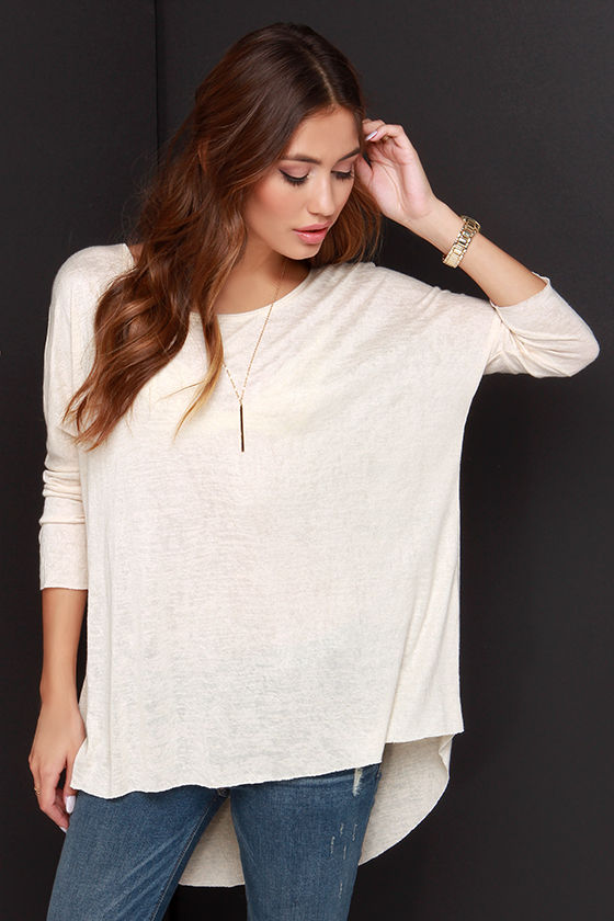 Chic Cream Top Dolman Top Tunic Top High Low Top 38.00 Lulus