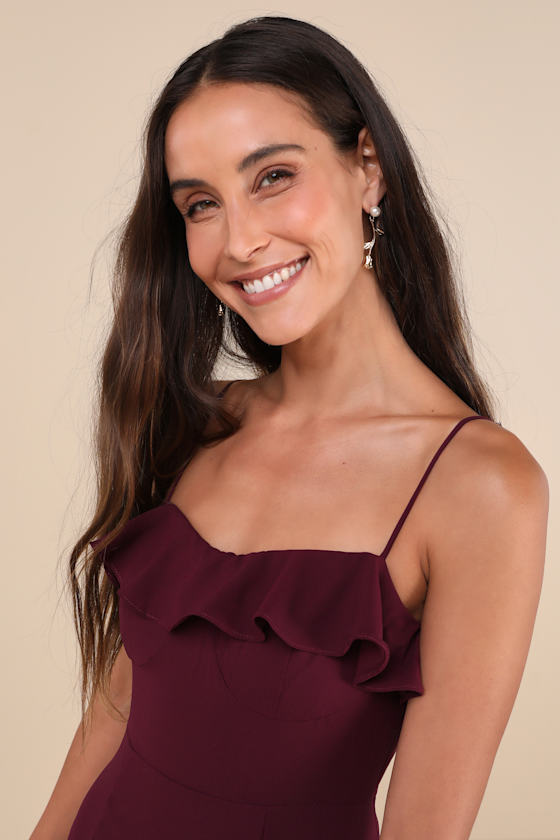 Lulus Lively Evenings Plum Purple Sleeveless Tiered Maxi Dress In Plum Purple